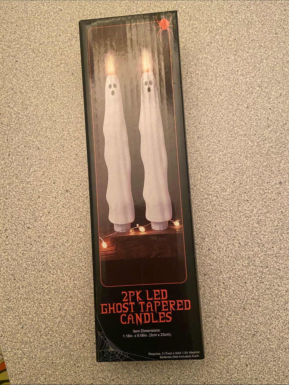 White Ghost Taper LED Candles - 2 Pack
